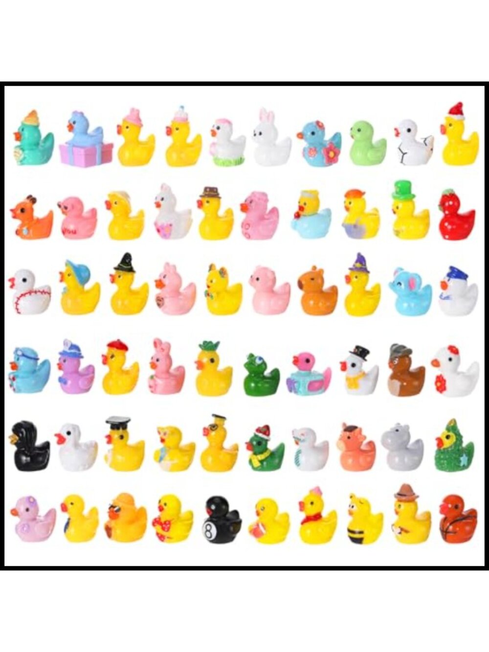 Mini Resin Ducks 60 Pcs Whimsical Figurines for Dollhouse & Craft Decor